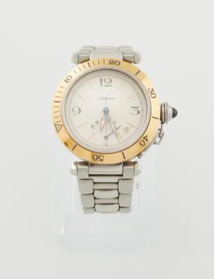 Cartier Pasha 1033 38mm Yellow gold and stainless steel Silver