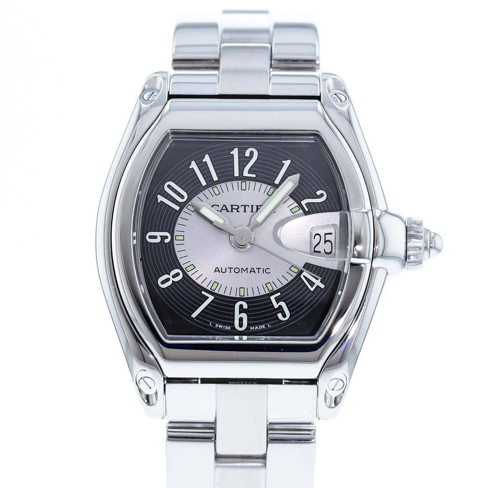 Cartier Roadster W62001V3 38mm Stainless steel Black