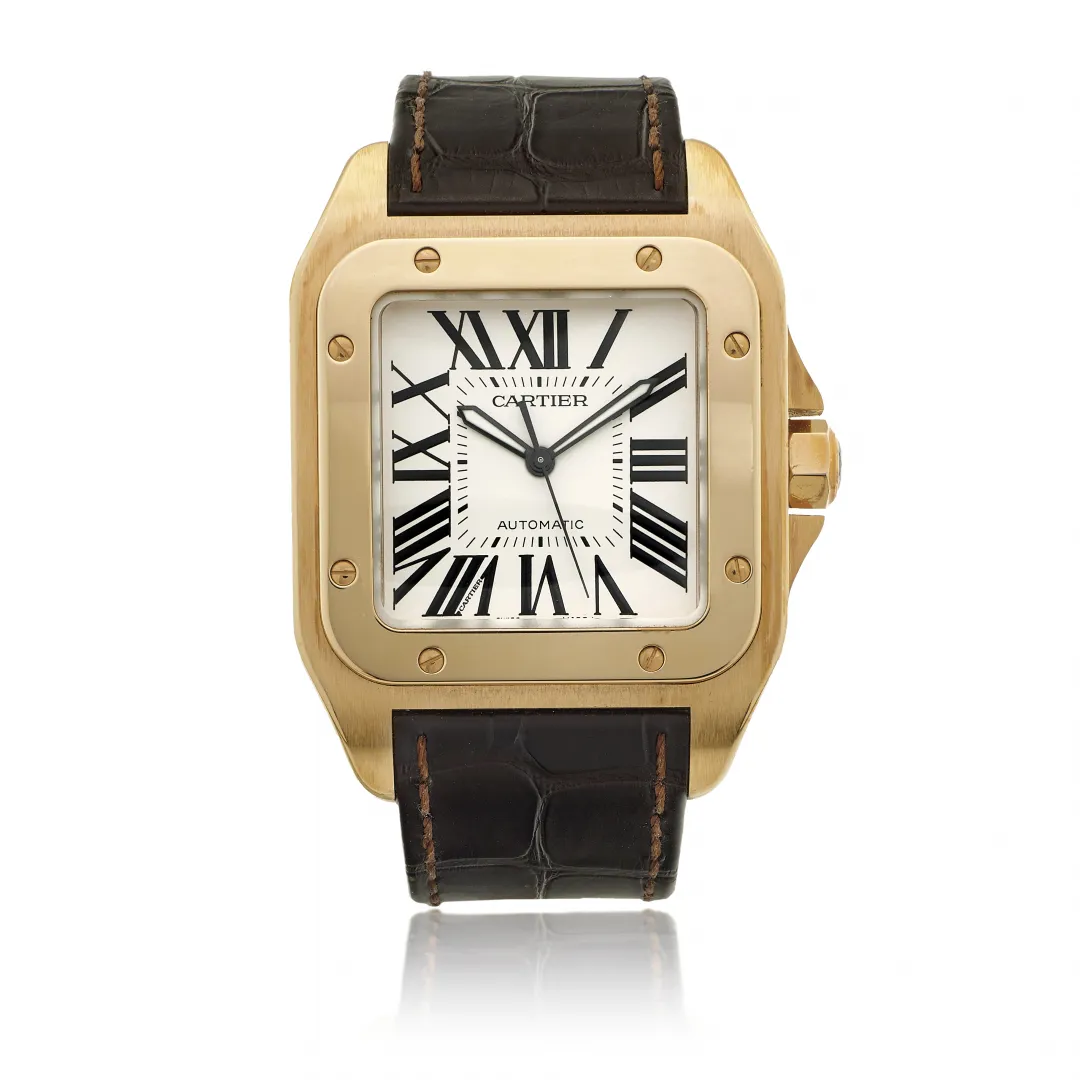 Cartier Santos 2792 39mm Rose gold Silver