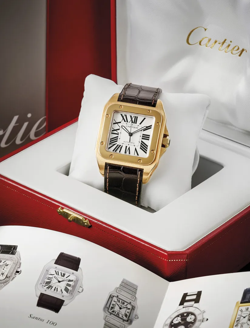 Cartier Santos 2792 39mm Rose gold Silver 1