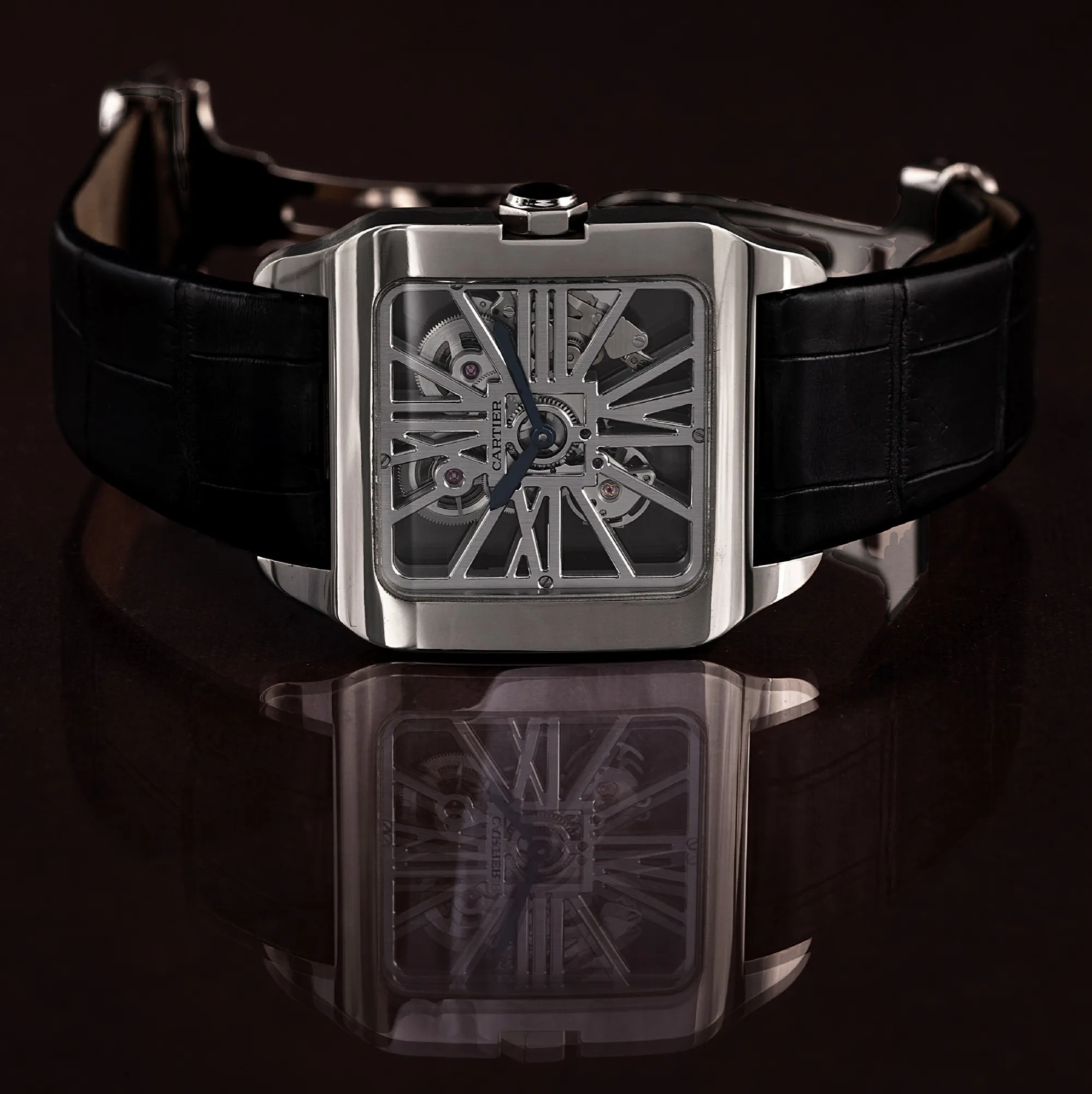 Cartier Santos W2020033 37mm White gold Transparent