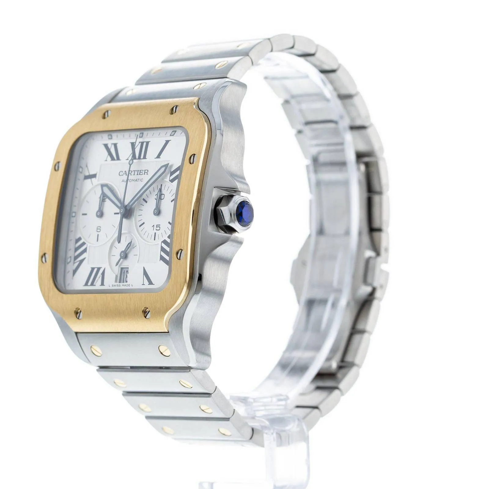 Cartier Santos W2SA0008 43.5mm Yellow gold and Stainless steel Silver 1