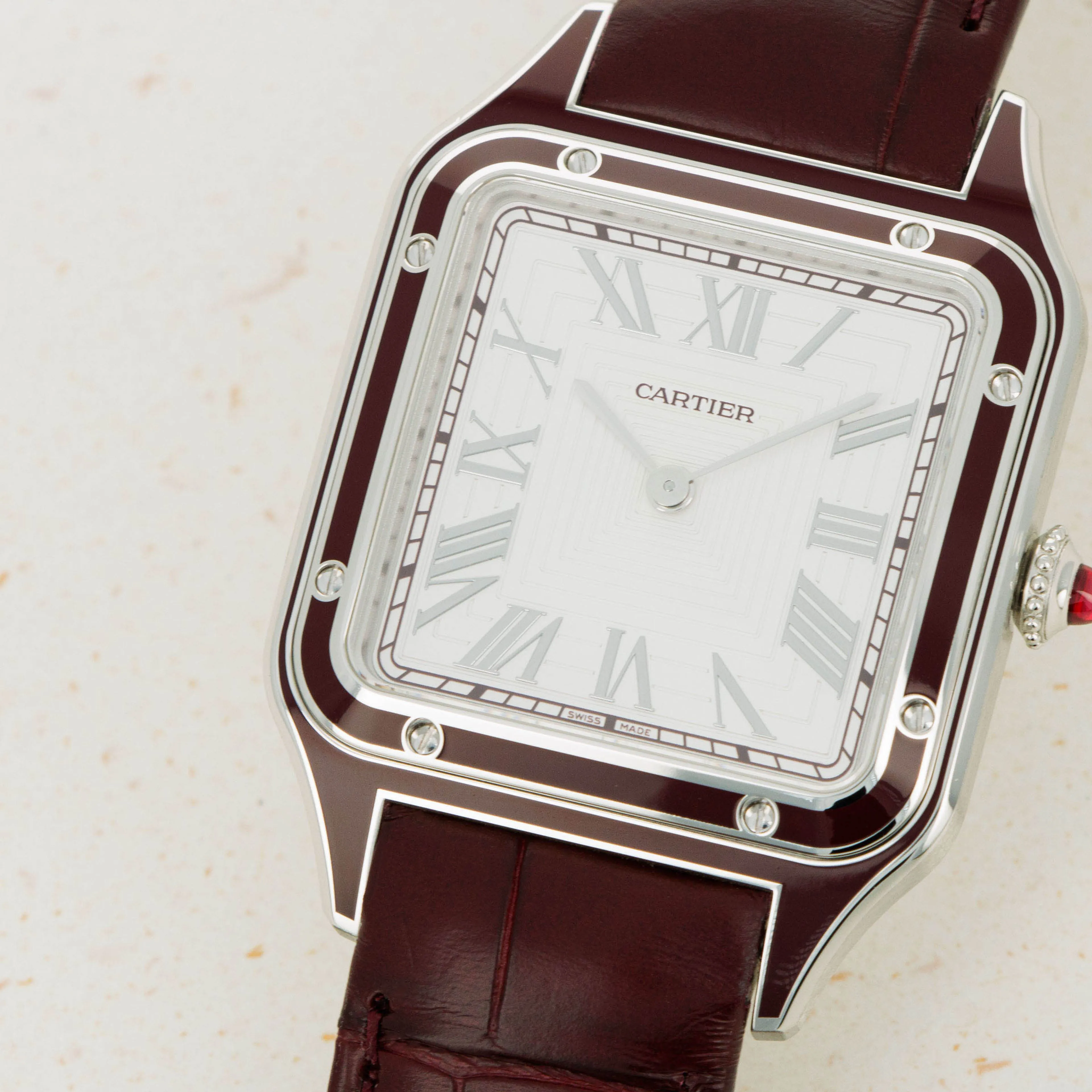 Cartier Santos CRWGSA0053 43.5mm Rose gold Silver 2