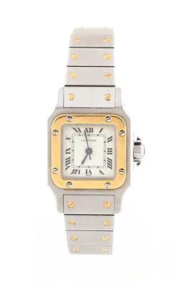 Cartier Santos 1170902 23mm Yellow gold and stainless steel Cream