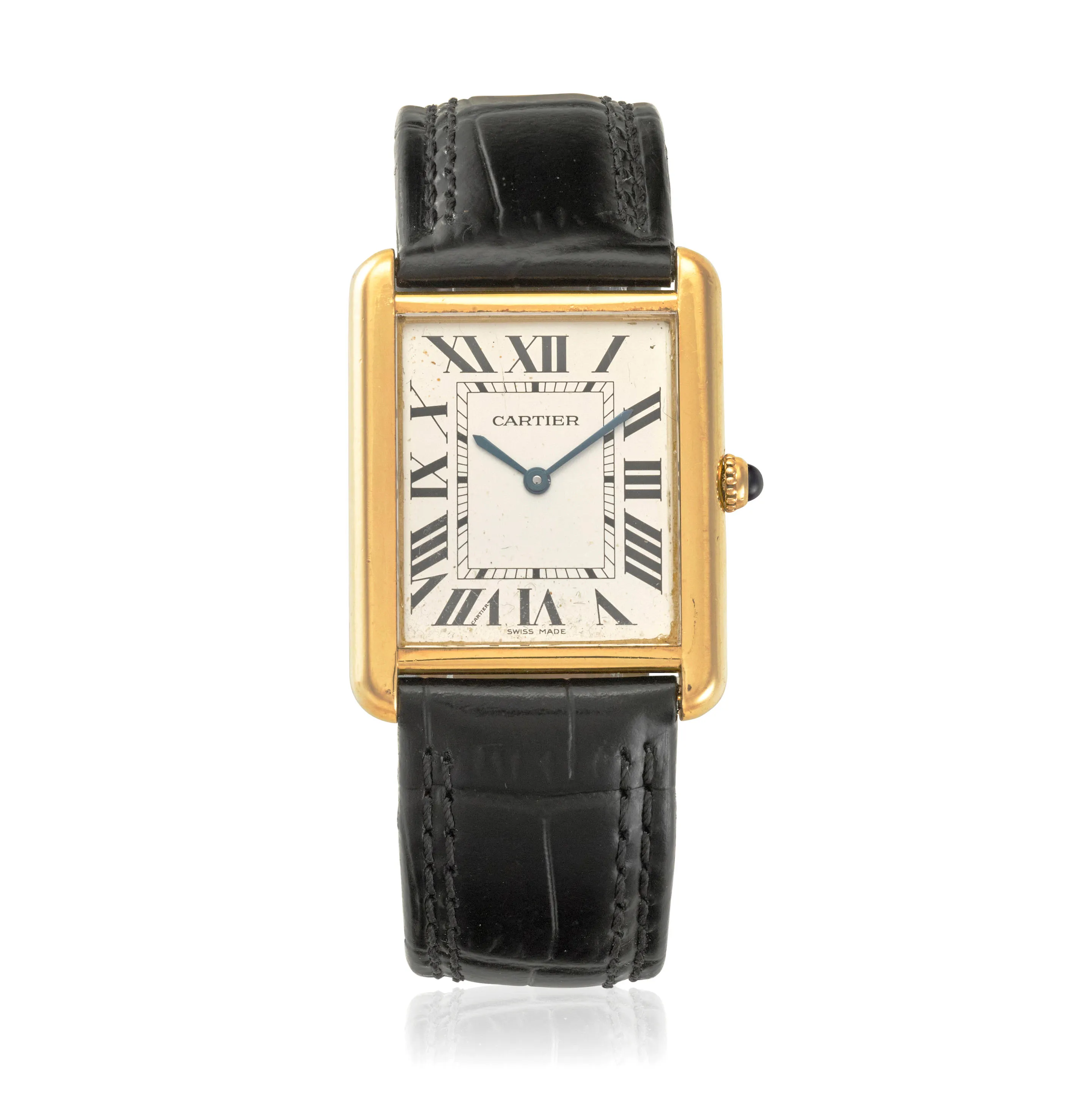 Cartier Tank 2742 28mm Yellow gold Silver