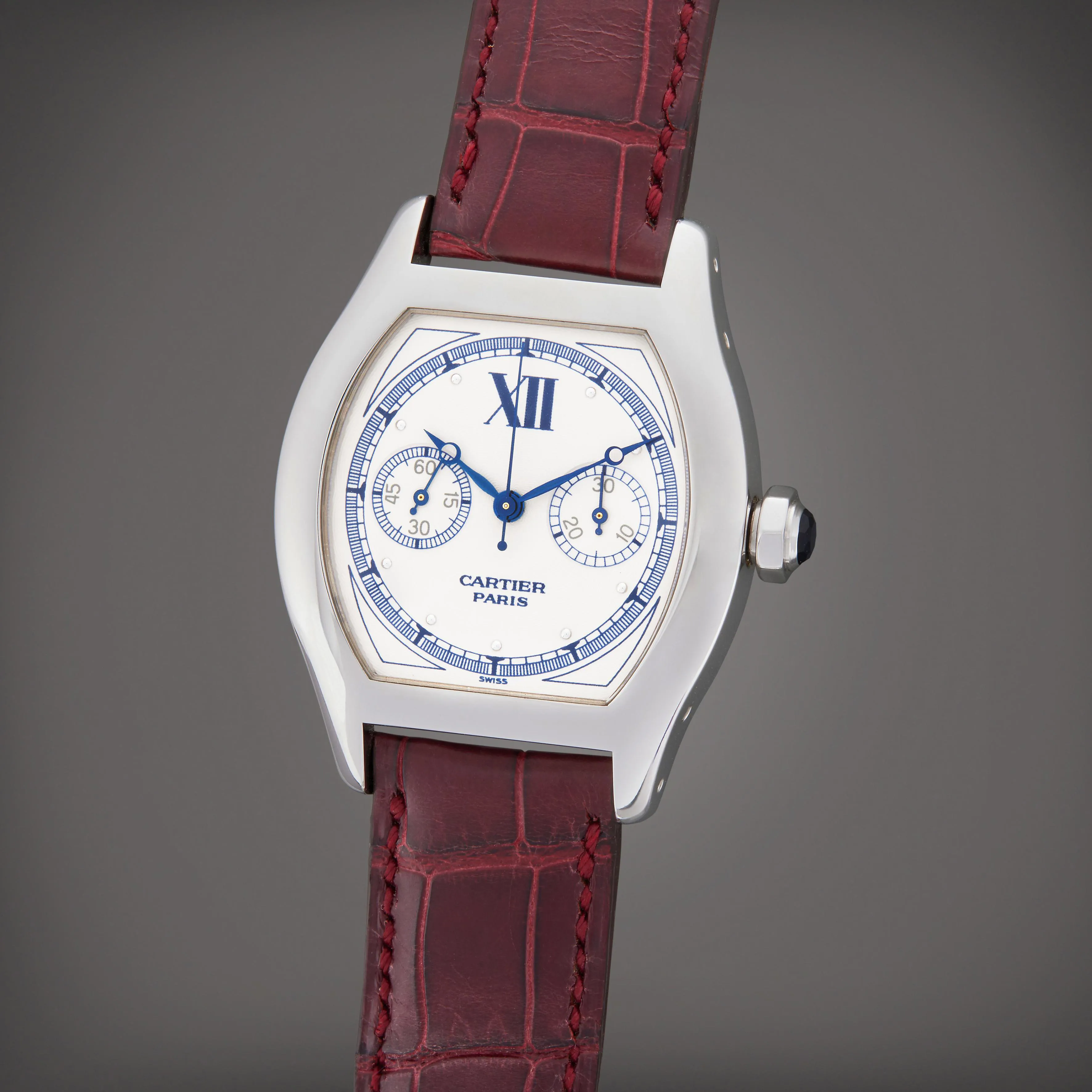 Cartier Tortue 2396 43mm White gold Silver