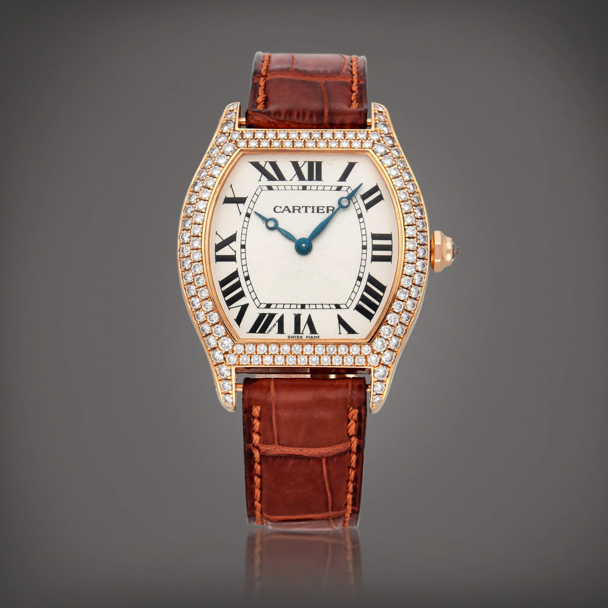 Cartier Tortue 2498 34mm Rose gold Silver 1