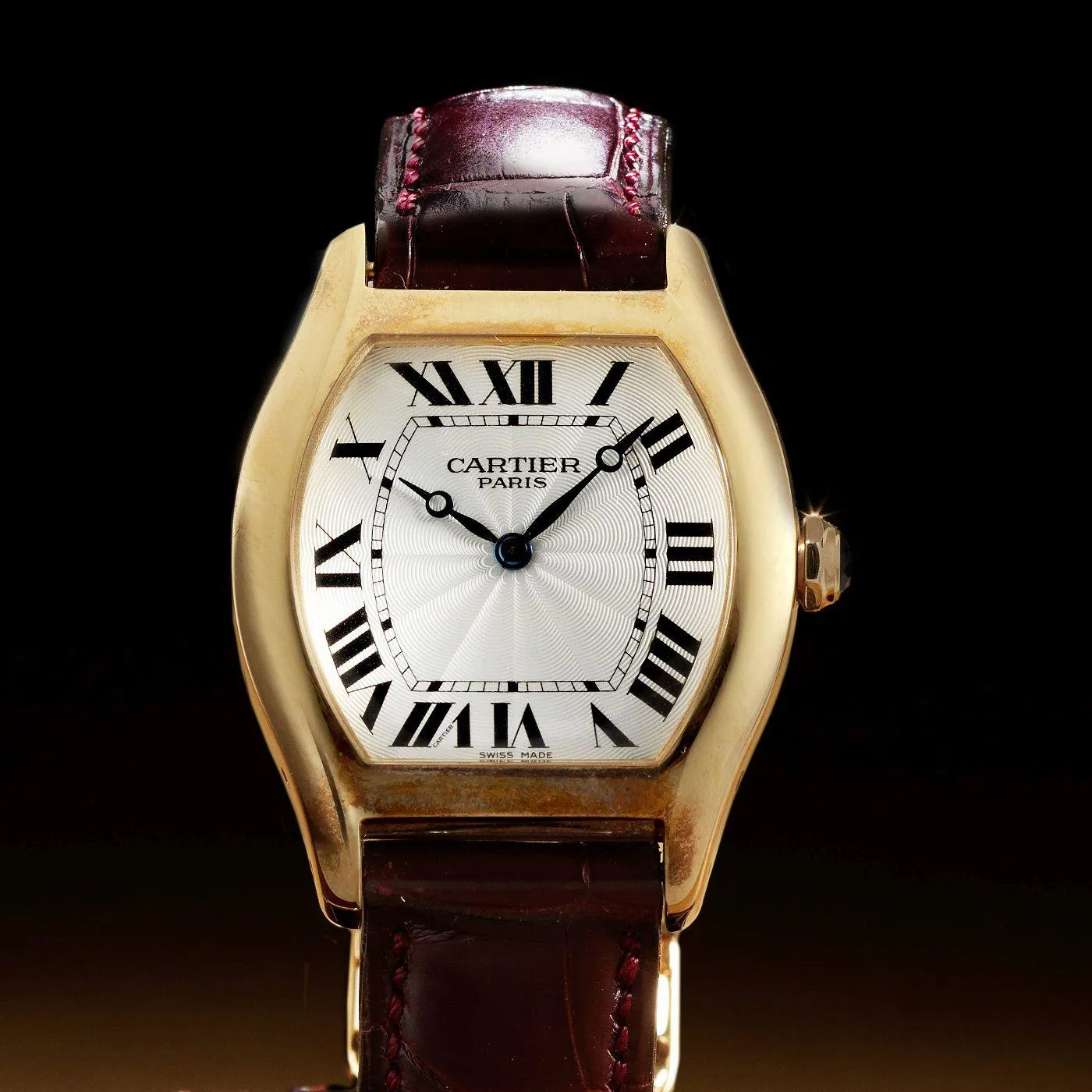 Cartier Tortue 2498E 34mm Rose gold Silver