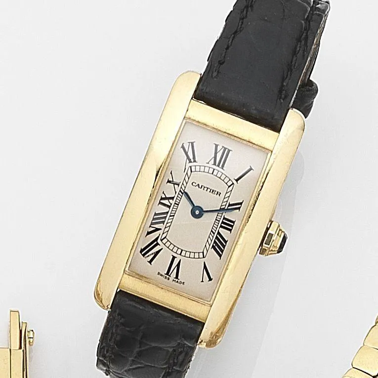 Cartier Tank 2482 19mm Yellow gold Cream