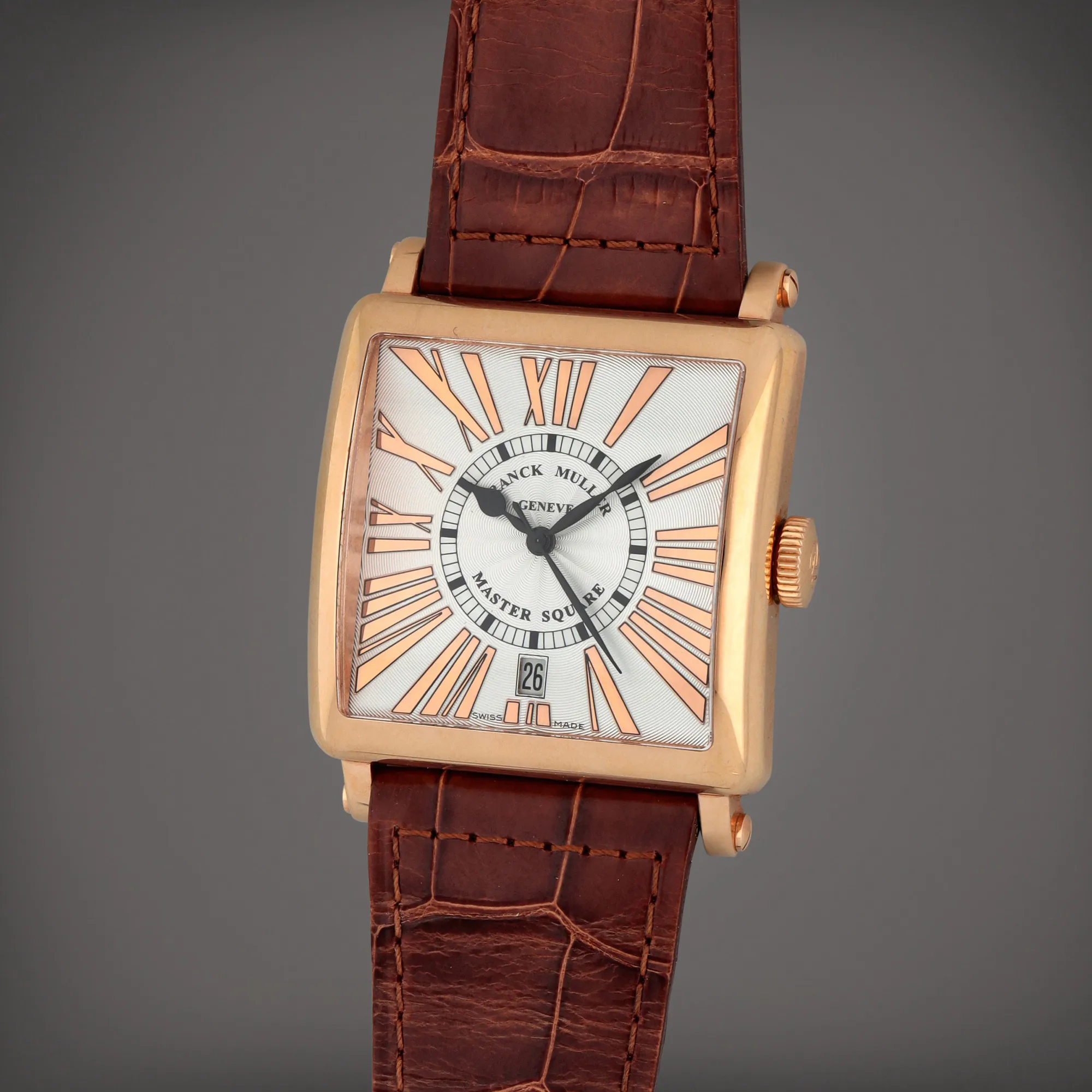 Franck Muller Master Square 6000 H SC DT 36.5mm Rose gold Silver