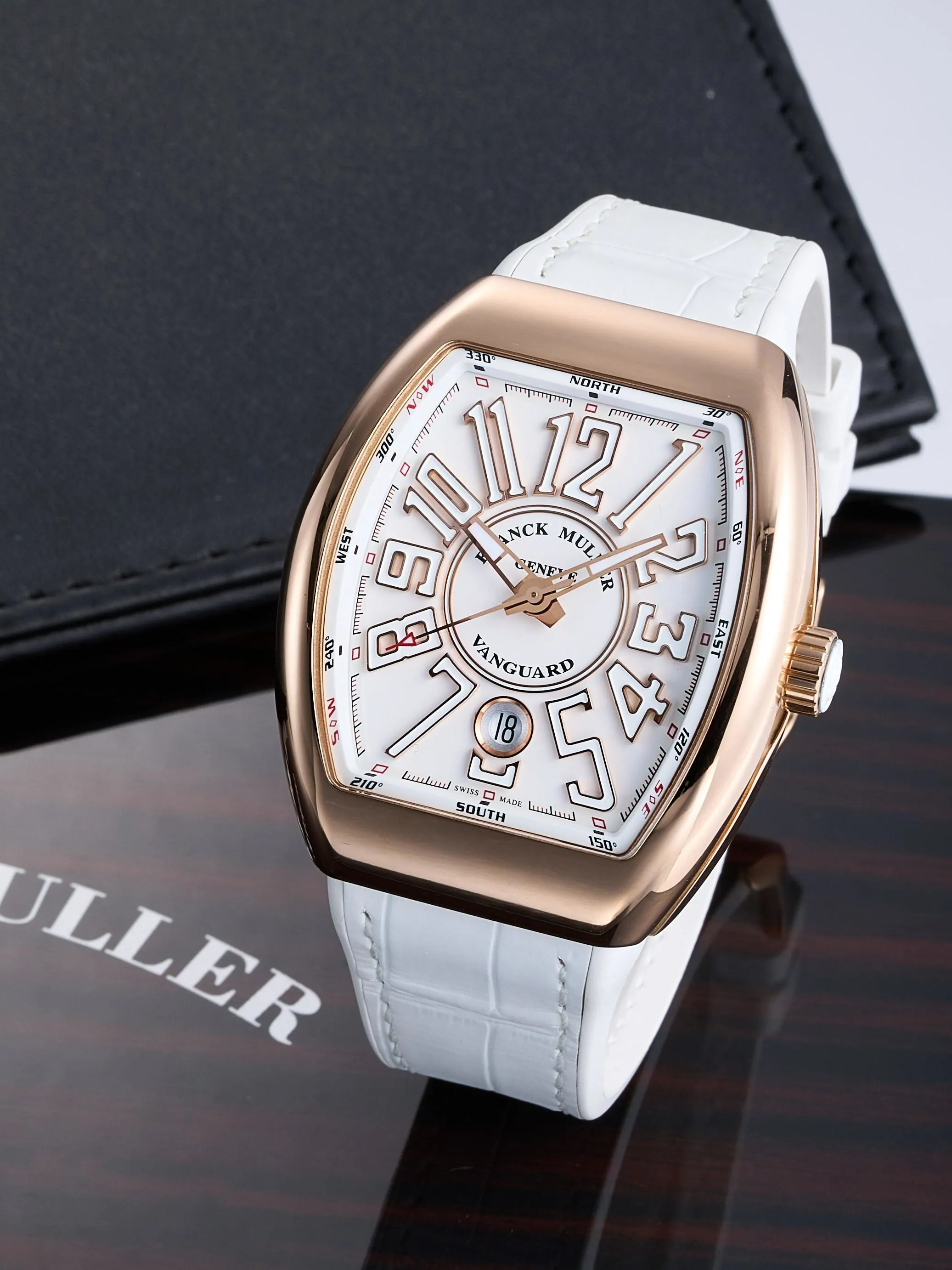 Franck Muller Vanguard V41SCDTACBL 41mm Rose gold White