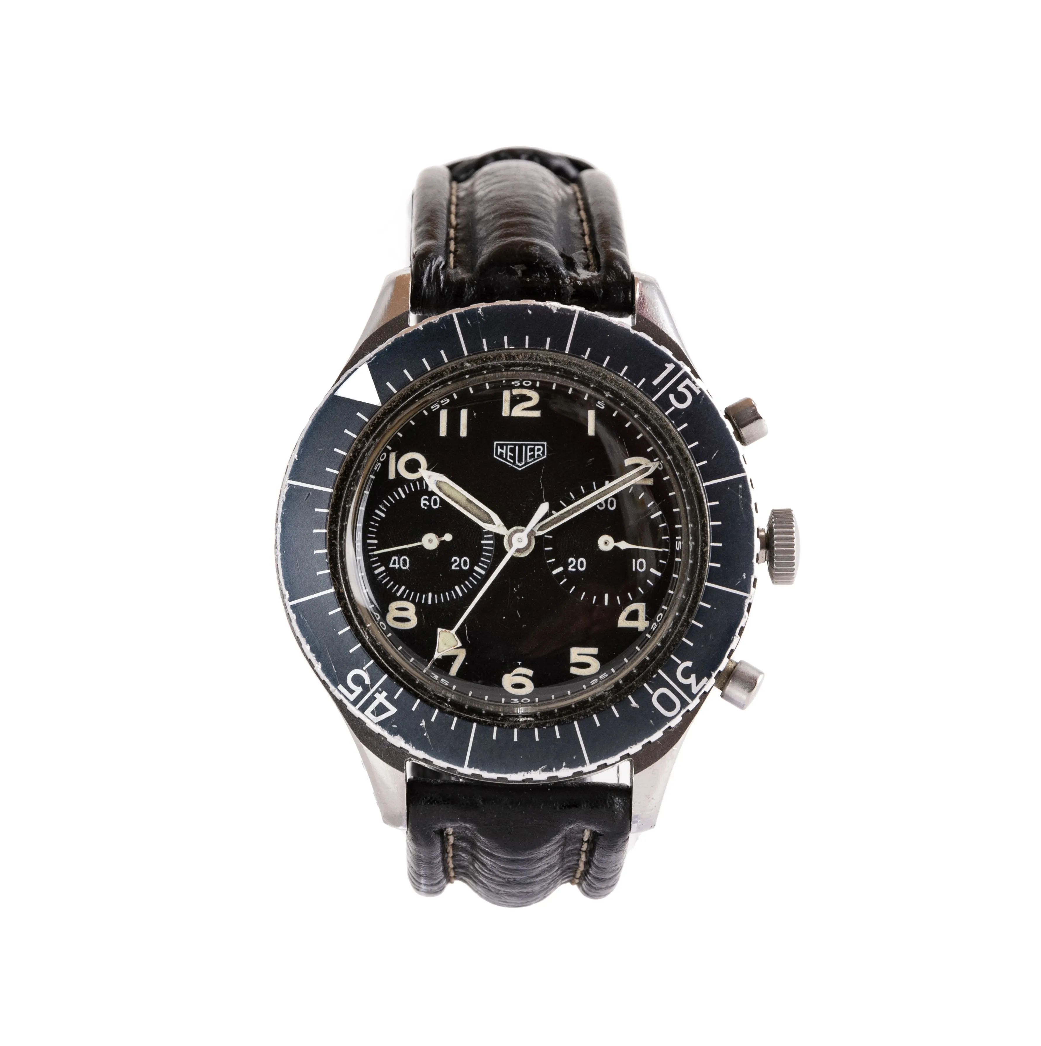 Heuer 1550 SG 42mm Stainless steel Black