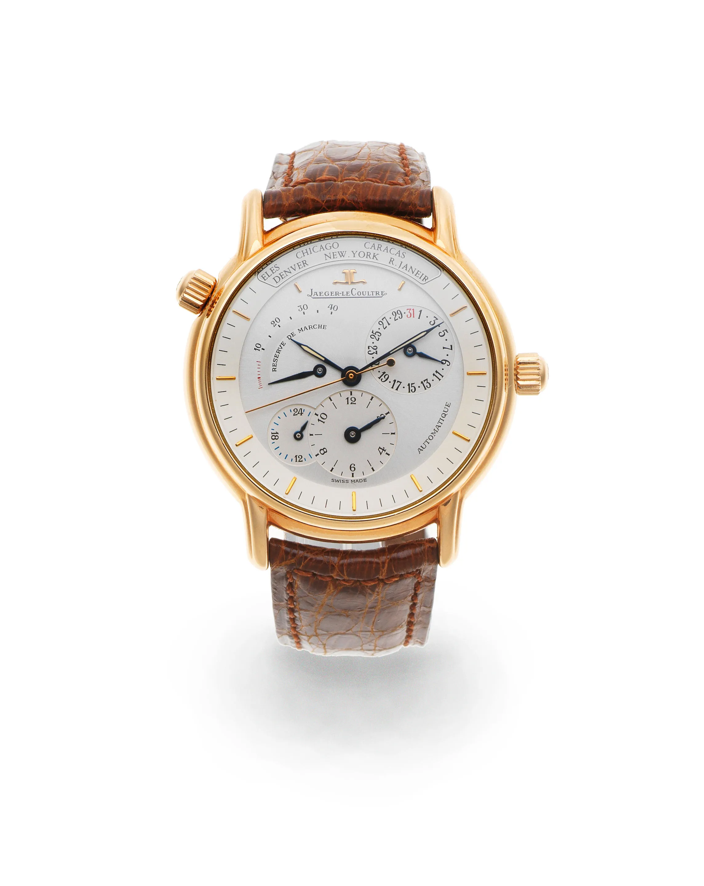 Jaeger-LeCoultre Geographique 169.2.92 38mm Yellow gold Silver