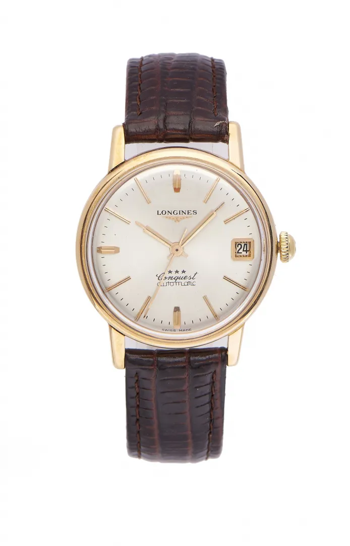 Longines Conquest 9025 35mm Rose gold Silver