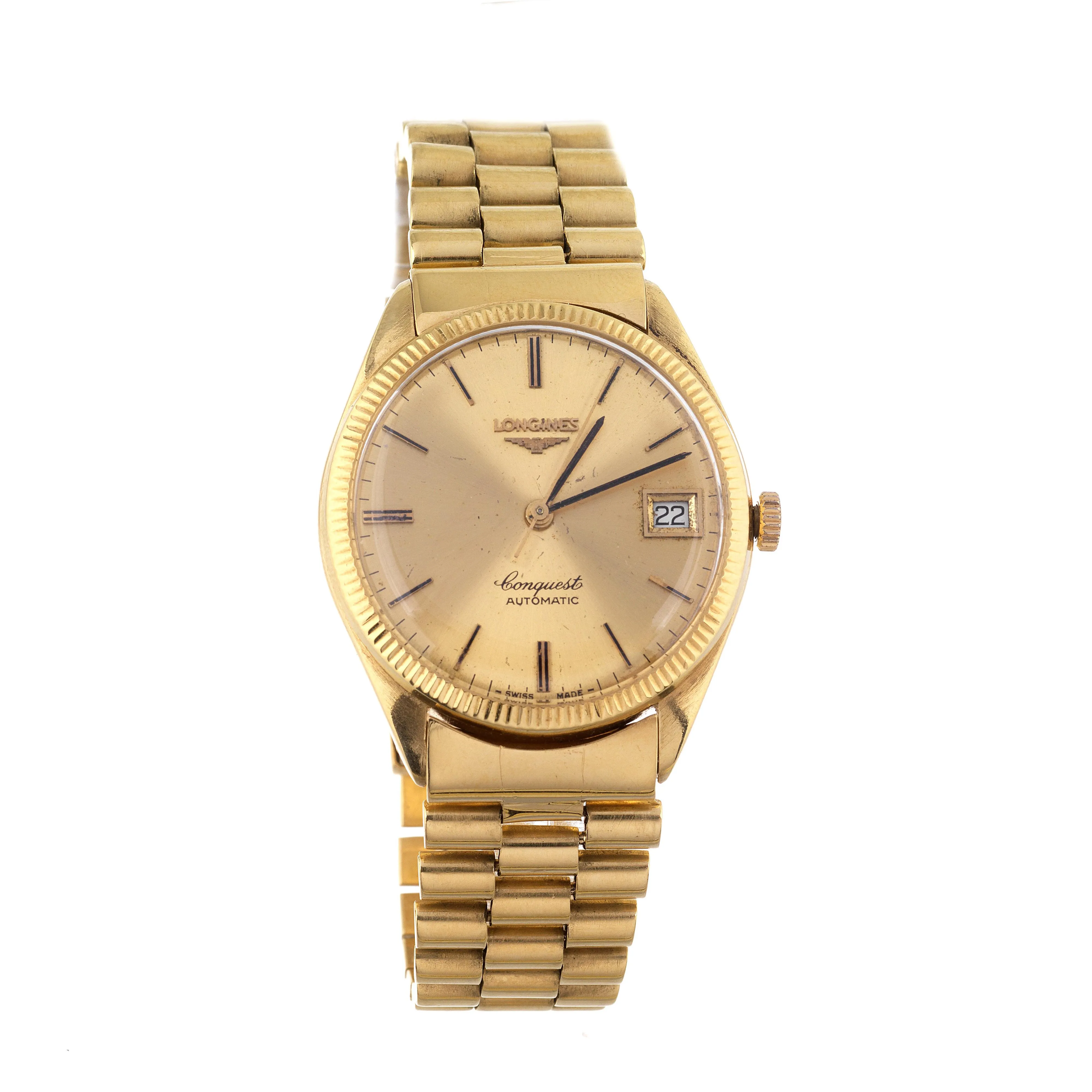 Longines Conquest 33mm Yellow gold Champagne
