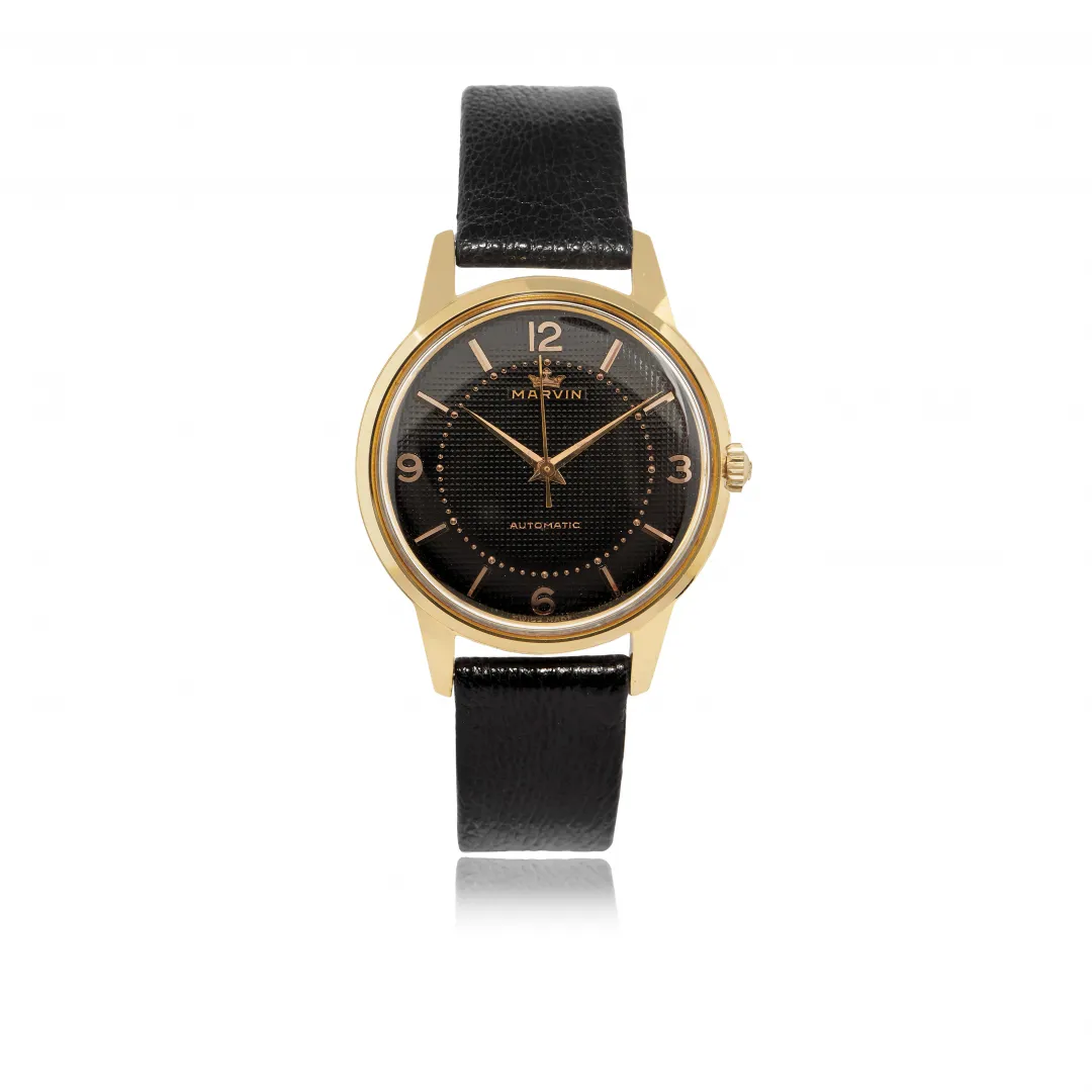 Marvin 34mm Yellow gold Black