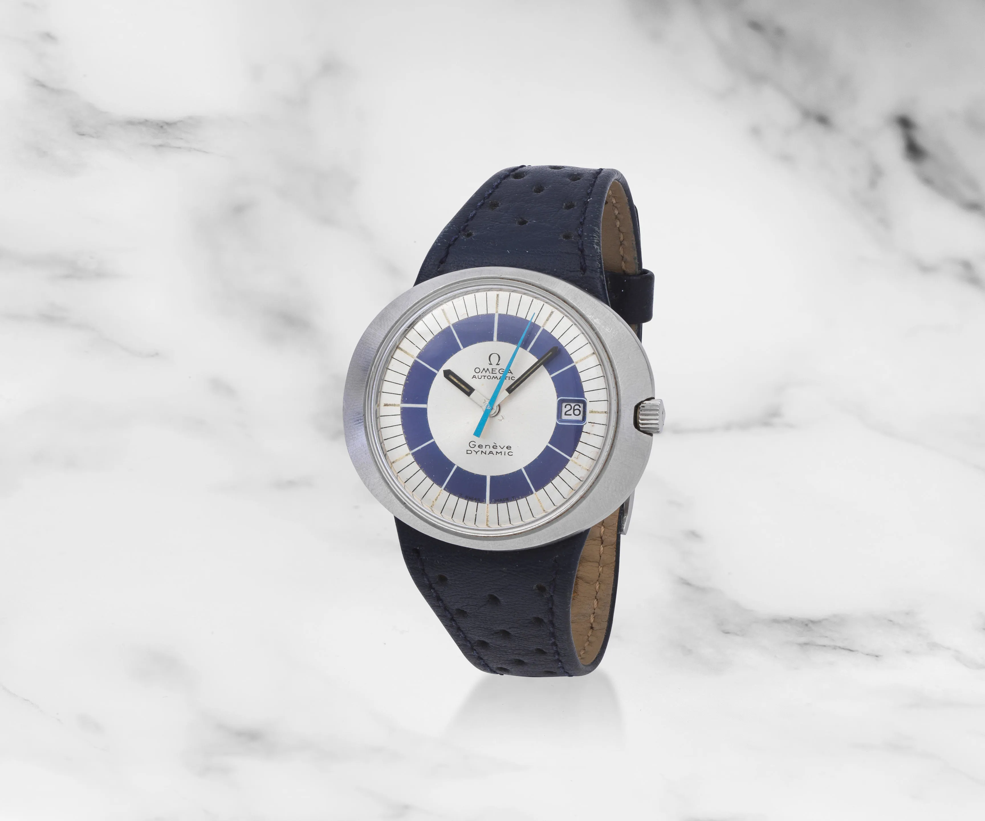 Omega Dynamic 41mm Stainless steel Two-tone white and blue