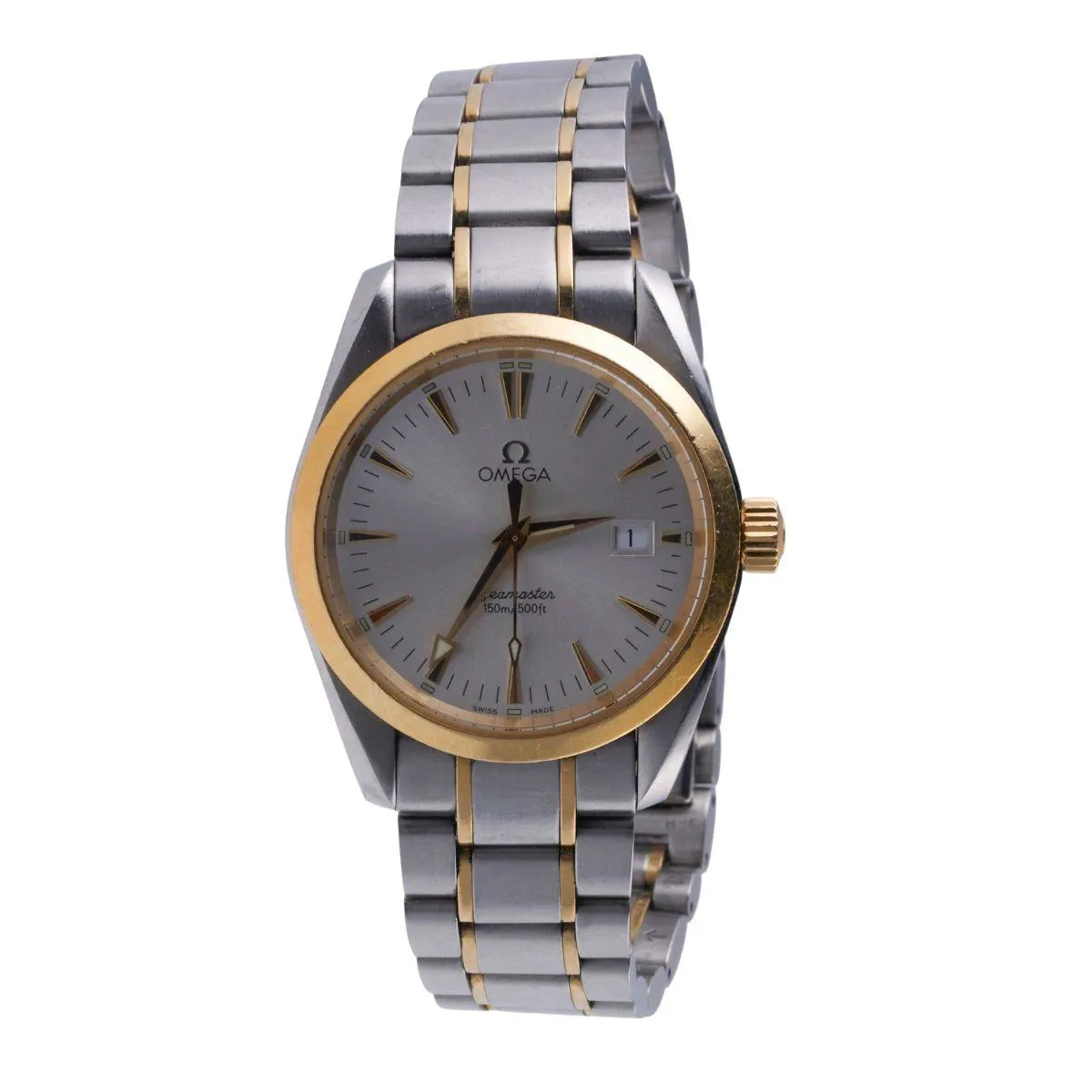 Omega Aqua Terra 2318.30.00 36mm Yellow gold and stainless steel Silver