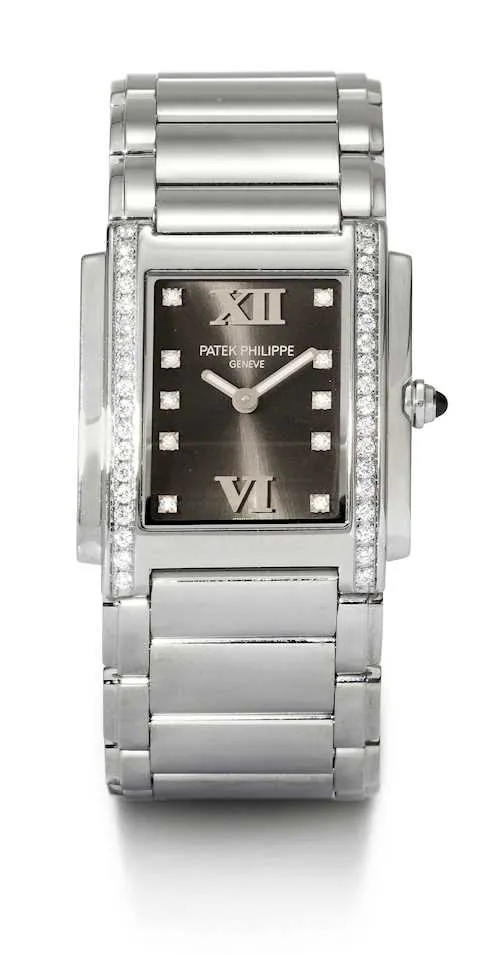 Patek Philippe Twenty~4 4910/10 30mm Stainless steel Gray dial with 10 diamond indices