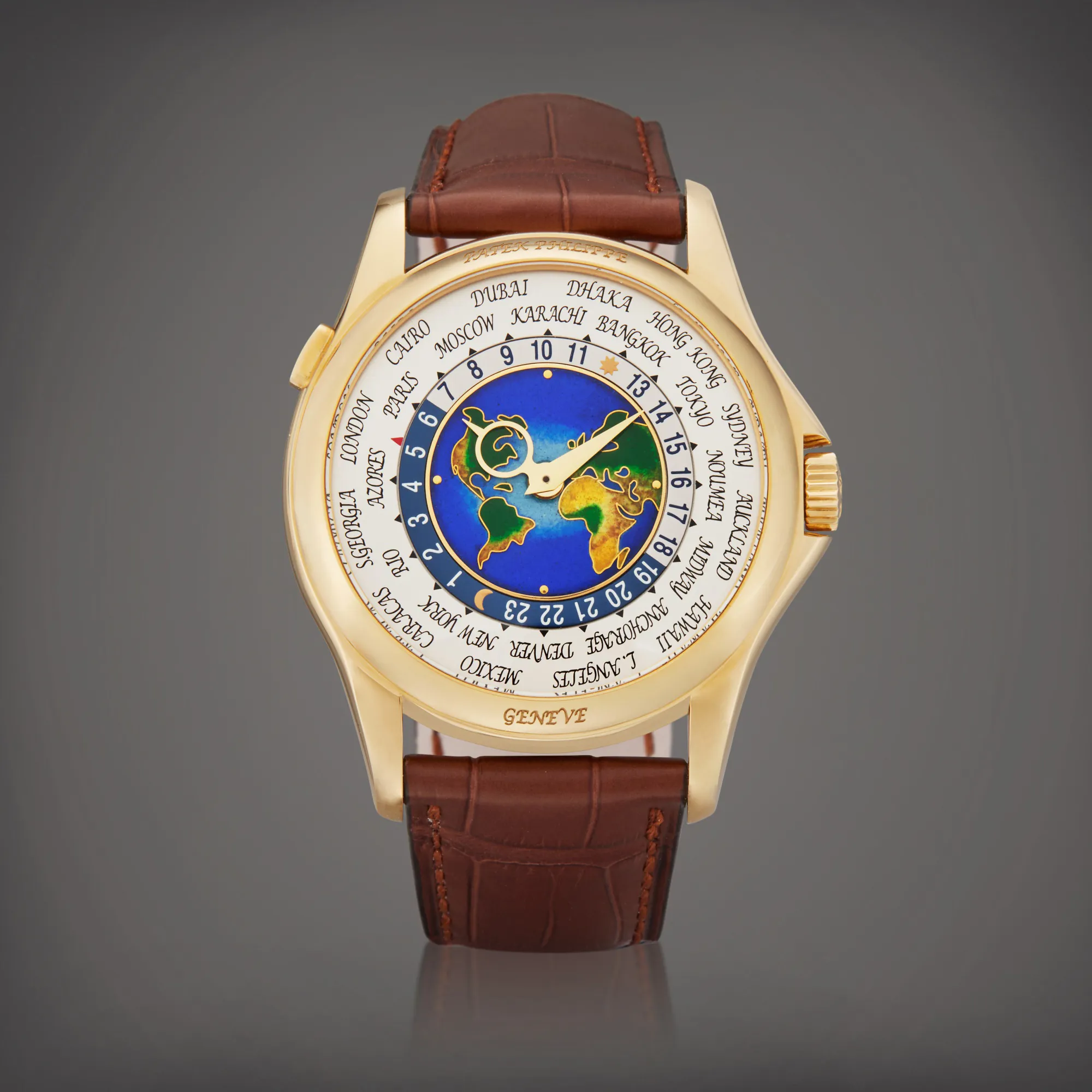 Patek Philippe World Time 5131J 39.5mm Yellow gold Enamel 2