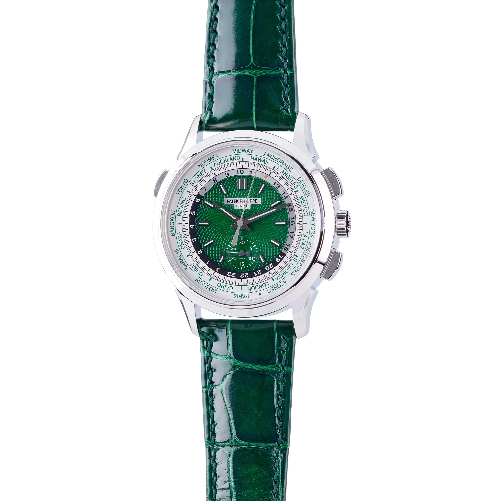 Patek Philippe World Time Chronograph 5930P-001 41mm Platinum Green