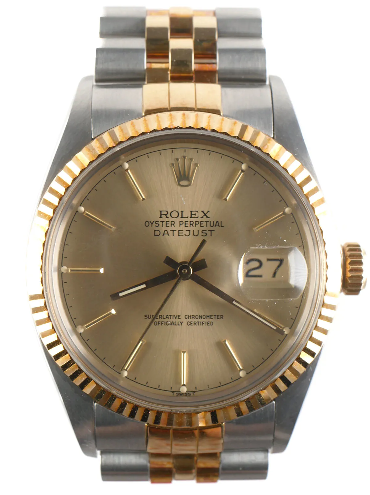 Rolex Datejust 36 16013 Yellow gold and stainless steel Champagne