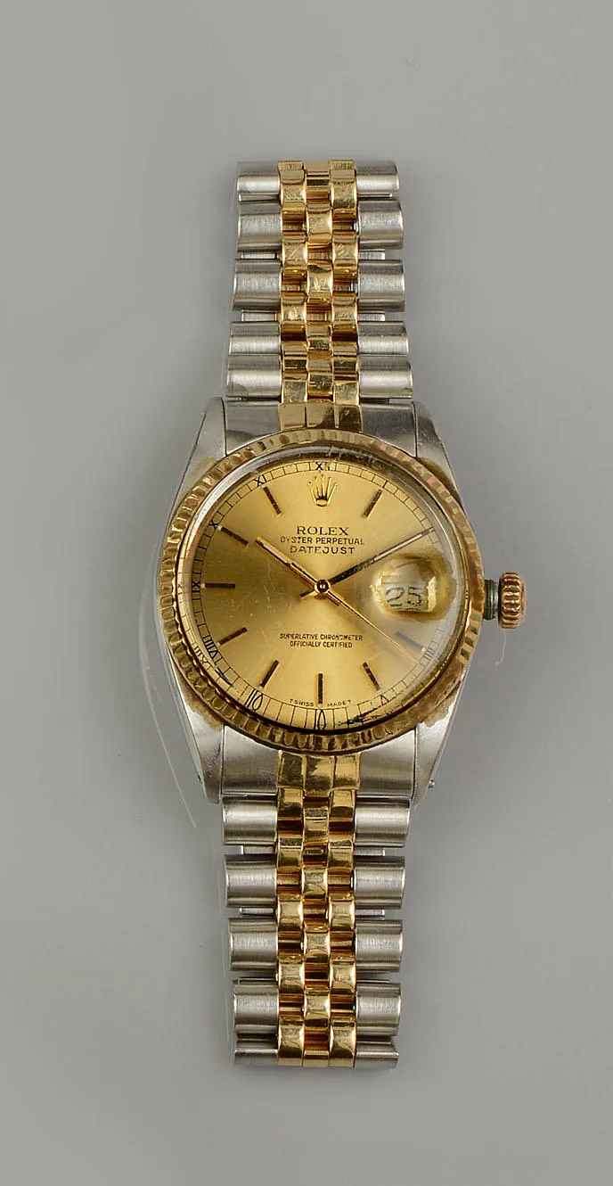 Rolex Datejust 36 16013 36mm Yellow gold and stainless steel Champagne