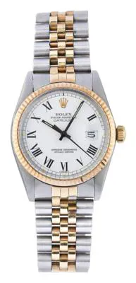 Rolex Datejust 36 16013 35mm Yellow gold and stainless steel White