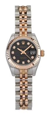 Rolex Lady-Datejust 179171 Rose gold and Stainless steel Black