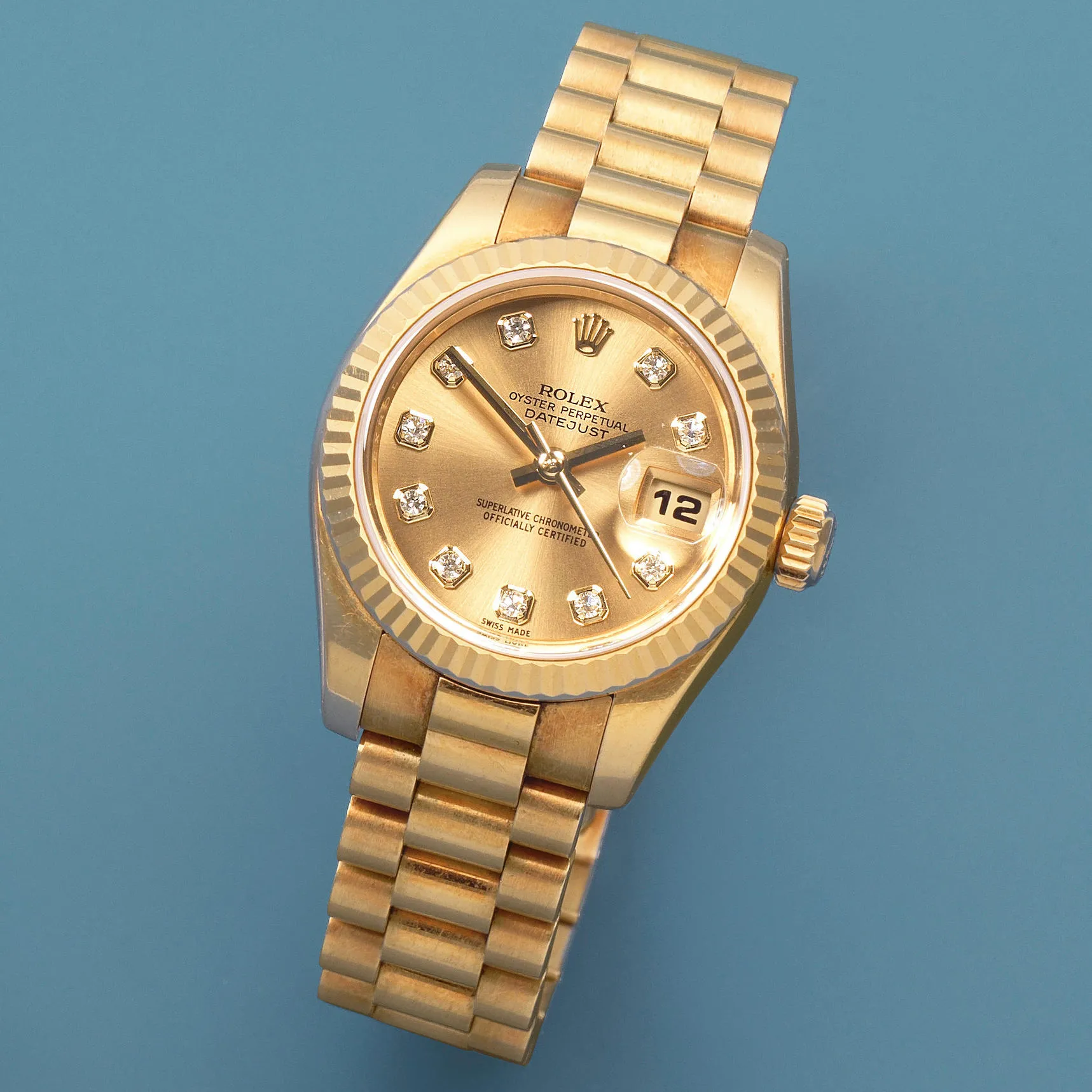 Rolex Lady-Datejust 179178 27mm Yellow gold Champagne