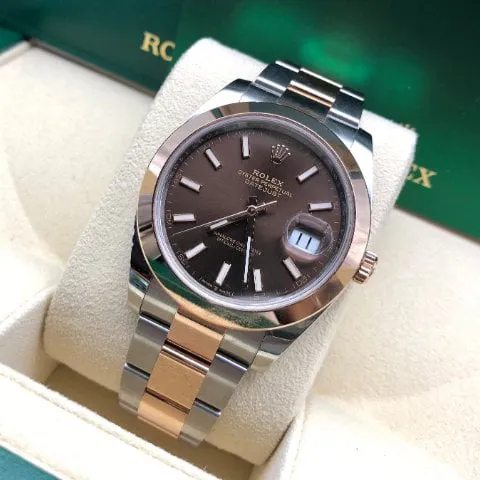 Rolex Datejust 41 126301 41mm Yellow gold and Stainless steel Brown