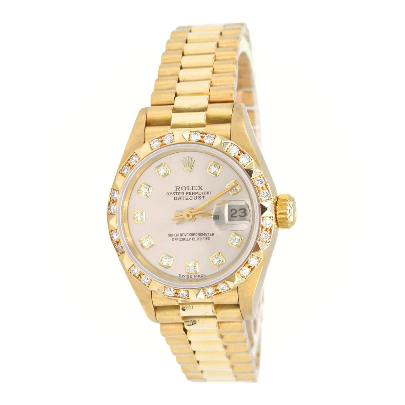 Rolex Lady-Datejust 69258 26mm Yellow gold Silver