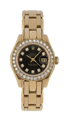 Rolex Pearlmaster 69298 29mm Yellow gold Black