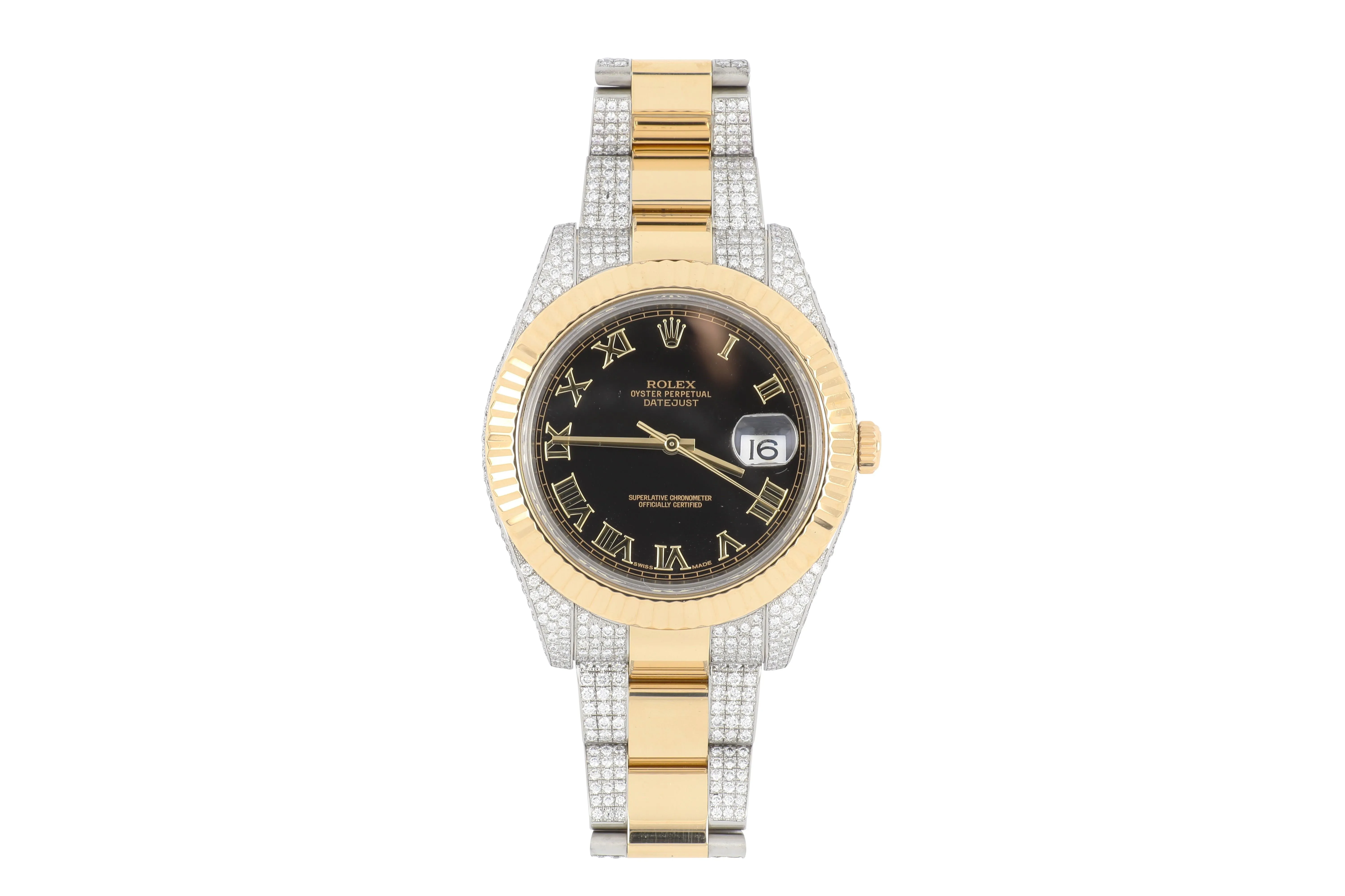 Rolex Datejust II 116333 41mm Yellow gold and Stainless steel Black