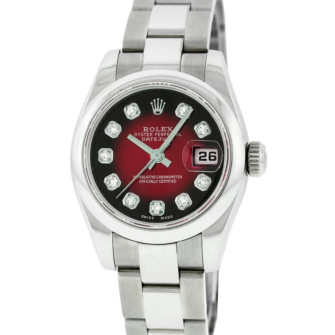 Rolex Lady-Datejust 179160 26mm Stainless steel Red