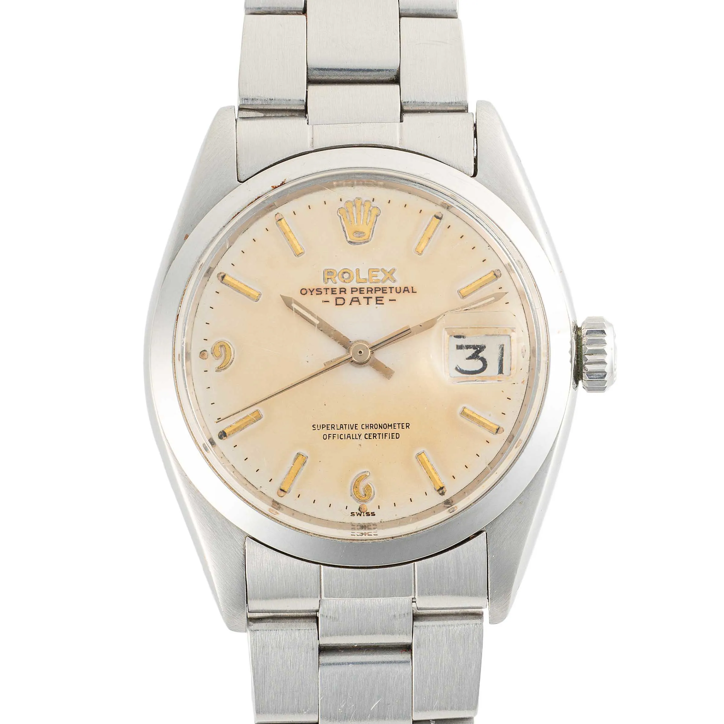 Rolex Oyster Perpetual Date 1500 34mm Stainless steel Cream