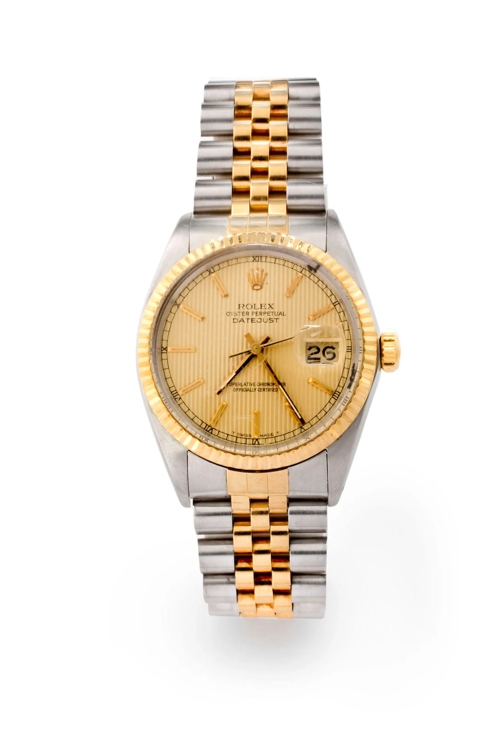 Rolex Datejust 36 16013 36mm Yellow gold and silver Champagne