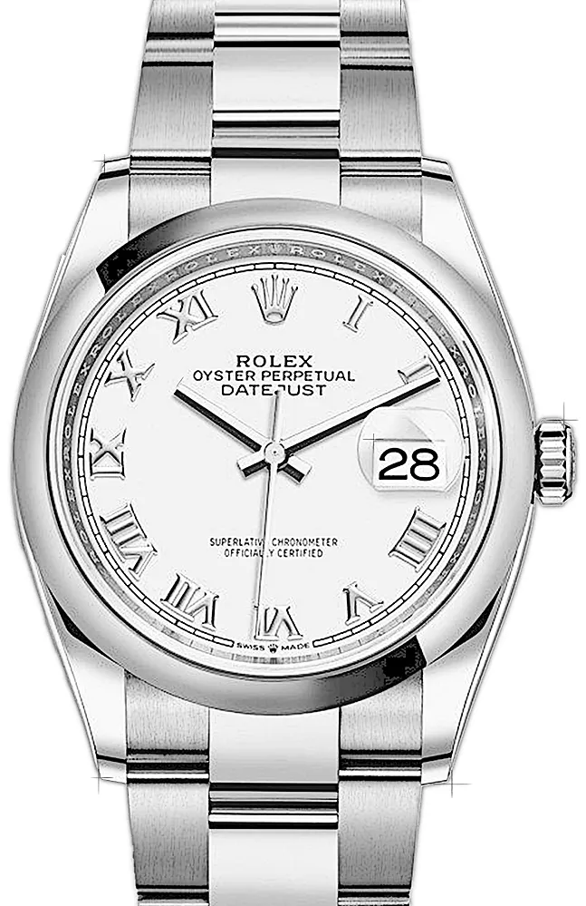 Rolex Datejust 36 126200 36mm Stainless steel White