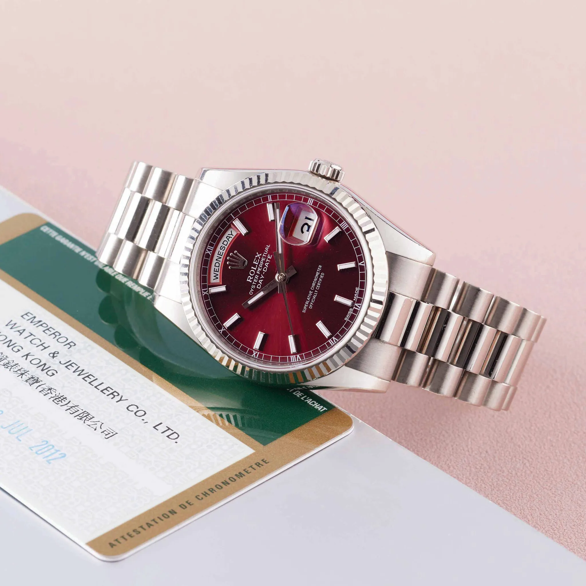 Rolex Day-Date 36 118239 36mm White gold Burgundy 2