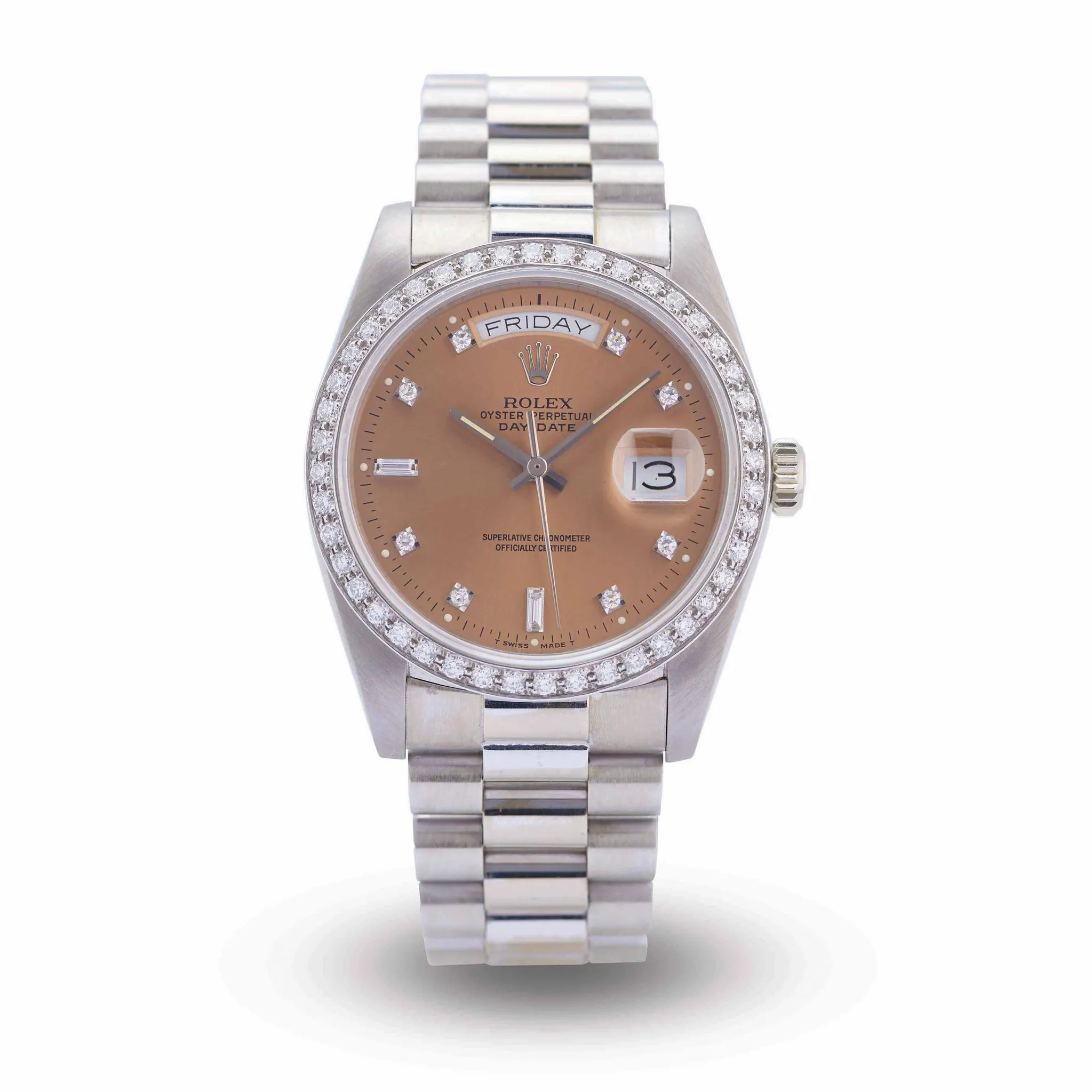 Rolex Day-Date 36 18049 36mm White gold Salmon