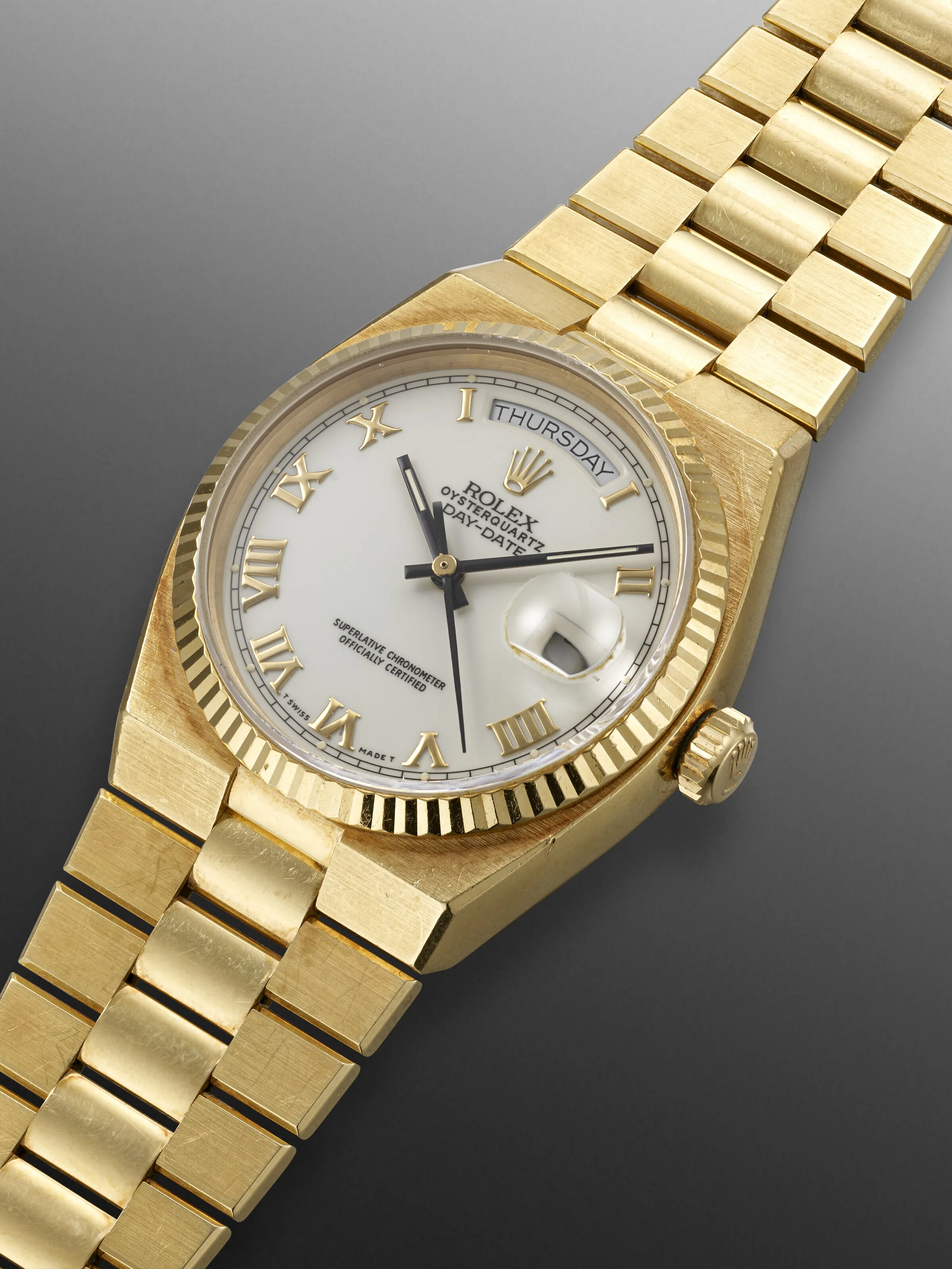 Rolex Day-Date Oysterquartz 19018 36mm Yellow gold White 1