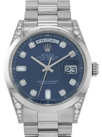 Rolex Day-Date 36 118296 36mm Platinum Blue