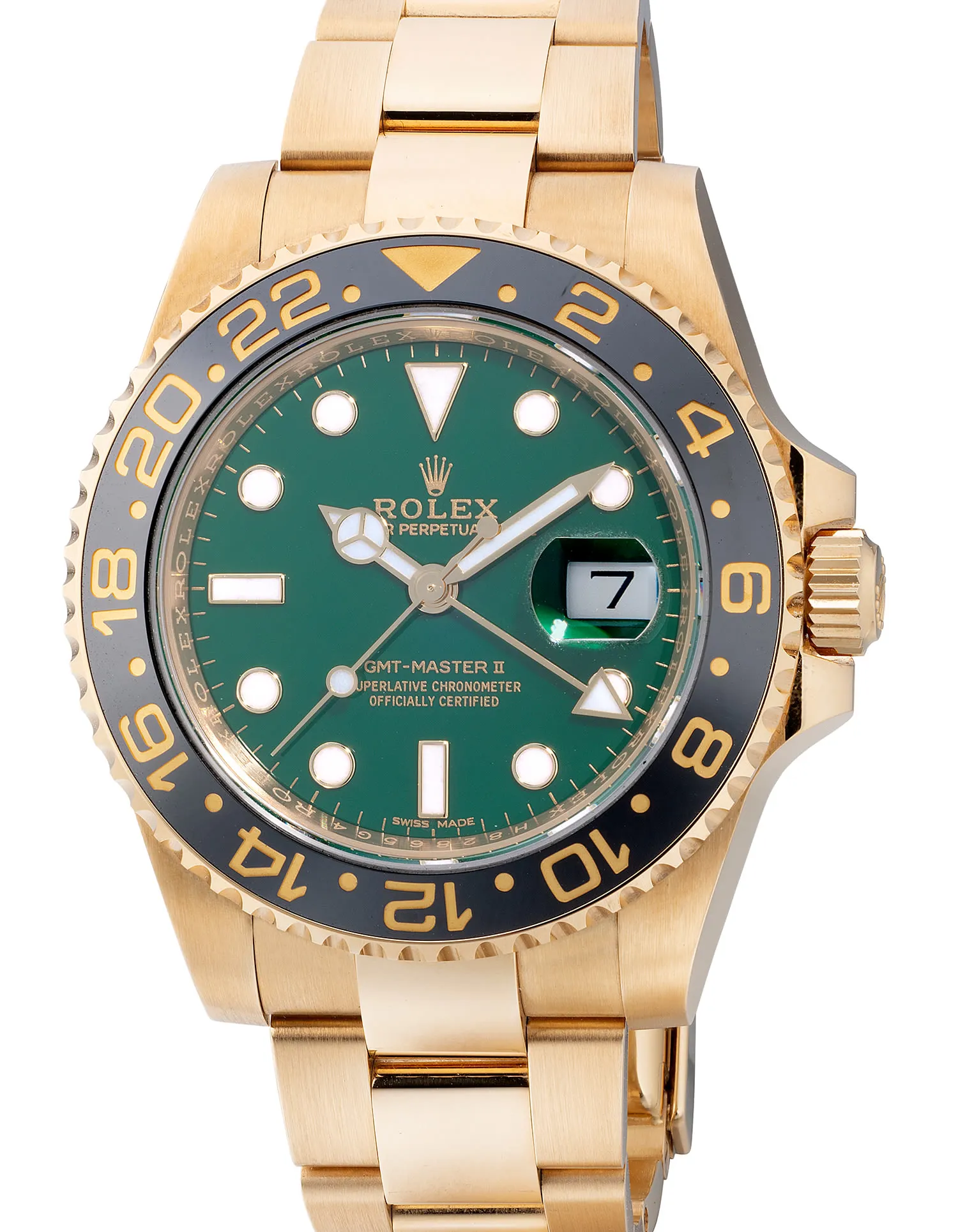 Rolex GMT-Master II 116718LN 40mm Yellow gold Green