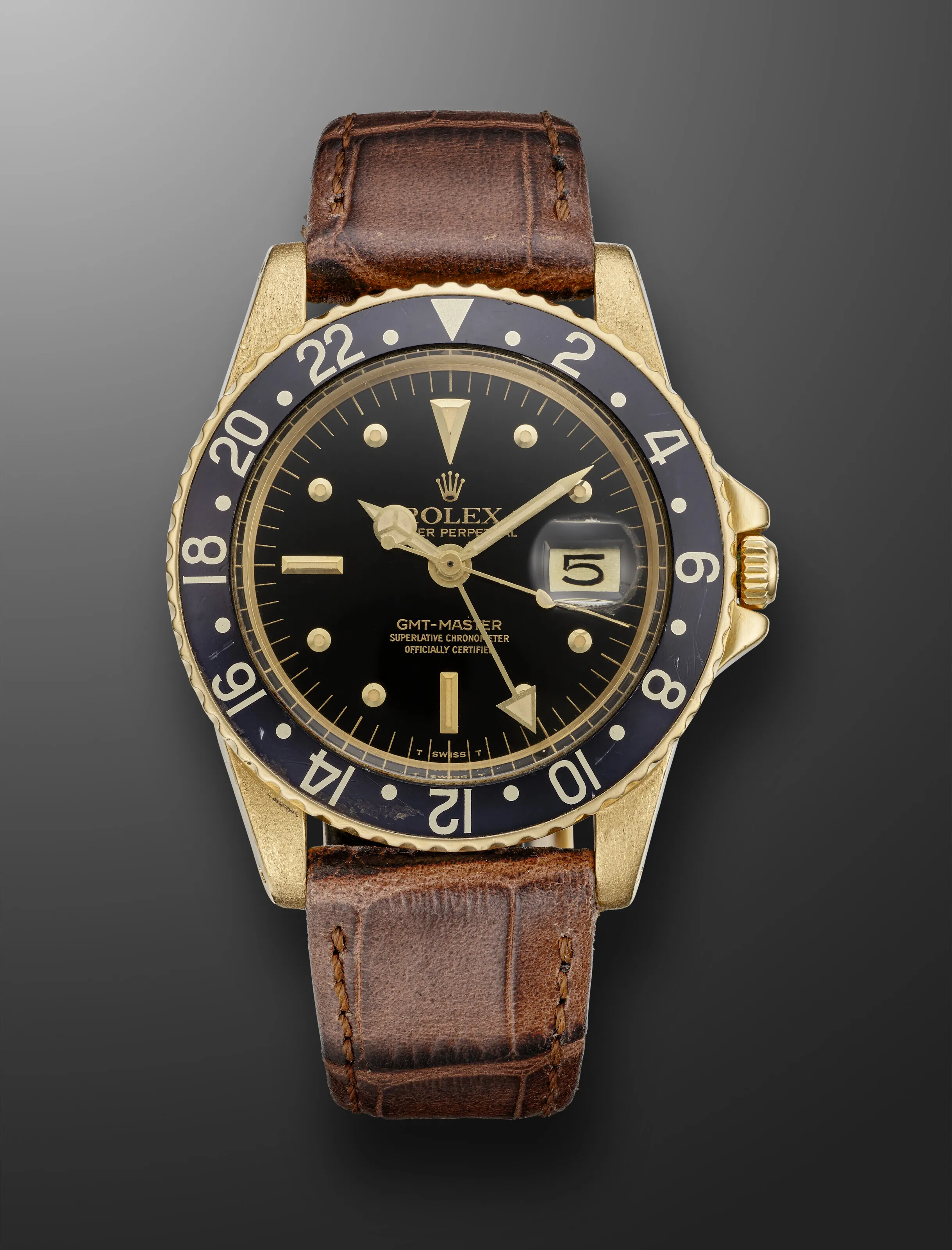 Rolex GMT-Master 16758 39mm Yellow gold Black