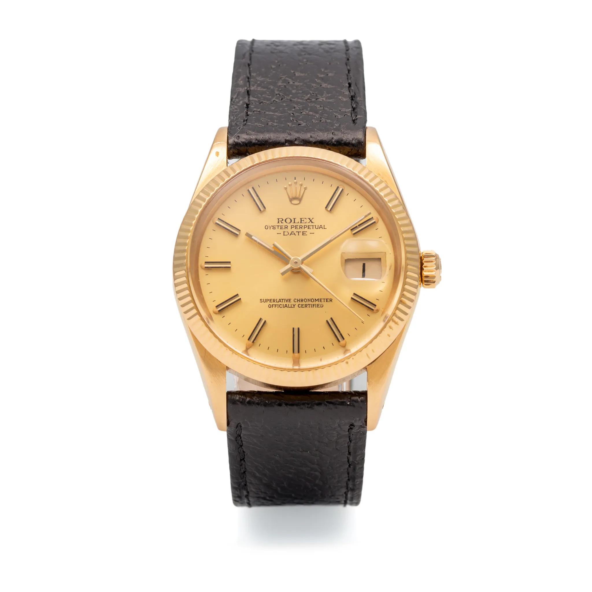 Rolex Oyster Perpetual Date 15038 43mm Yellow gold Champagne