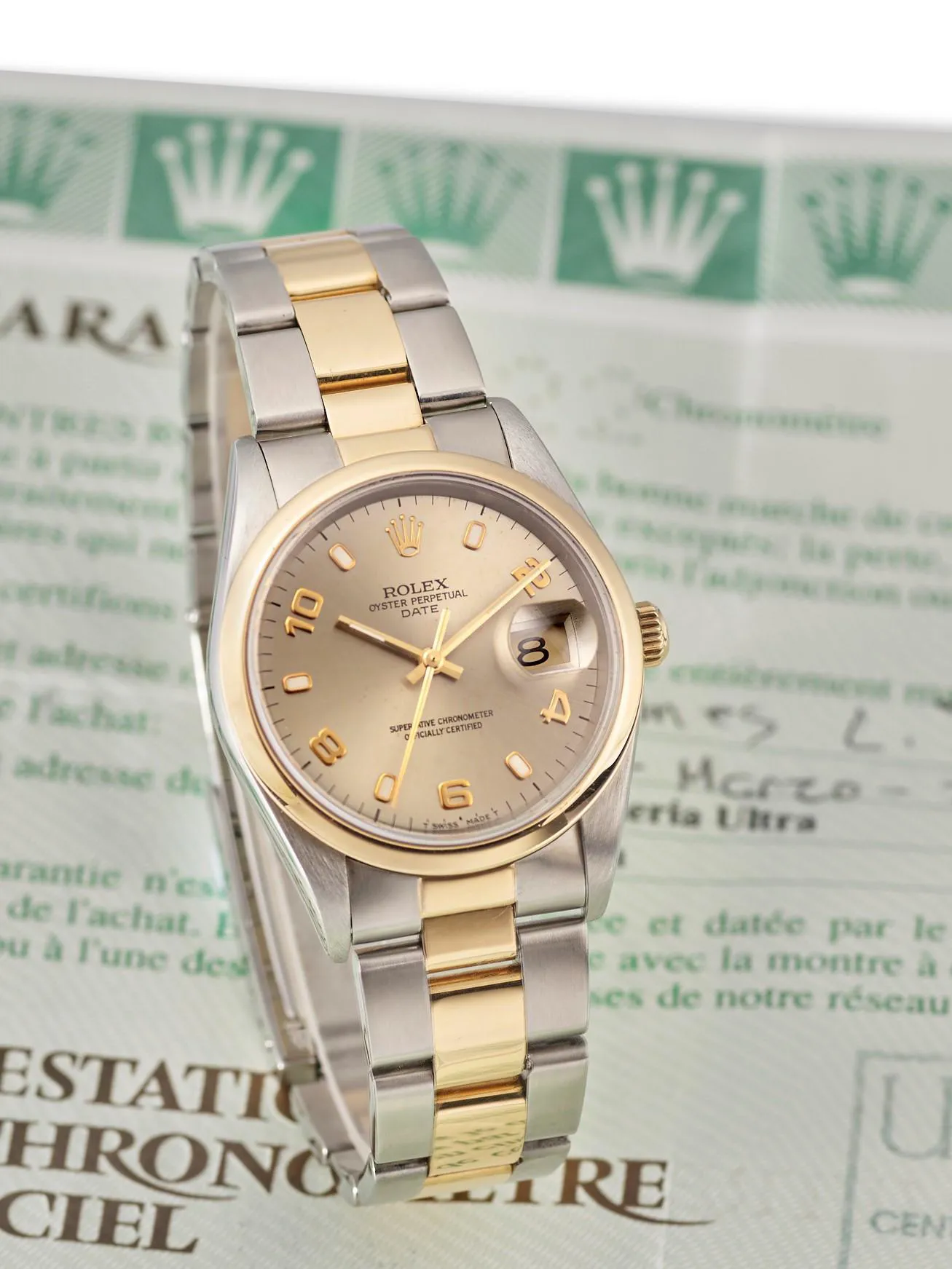 Rolex Oyster Perpetual Date 15203 34mm Yellow gold and Stainless steel Gray