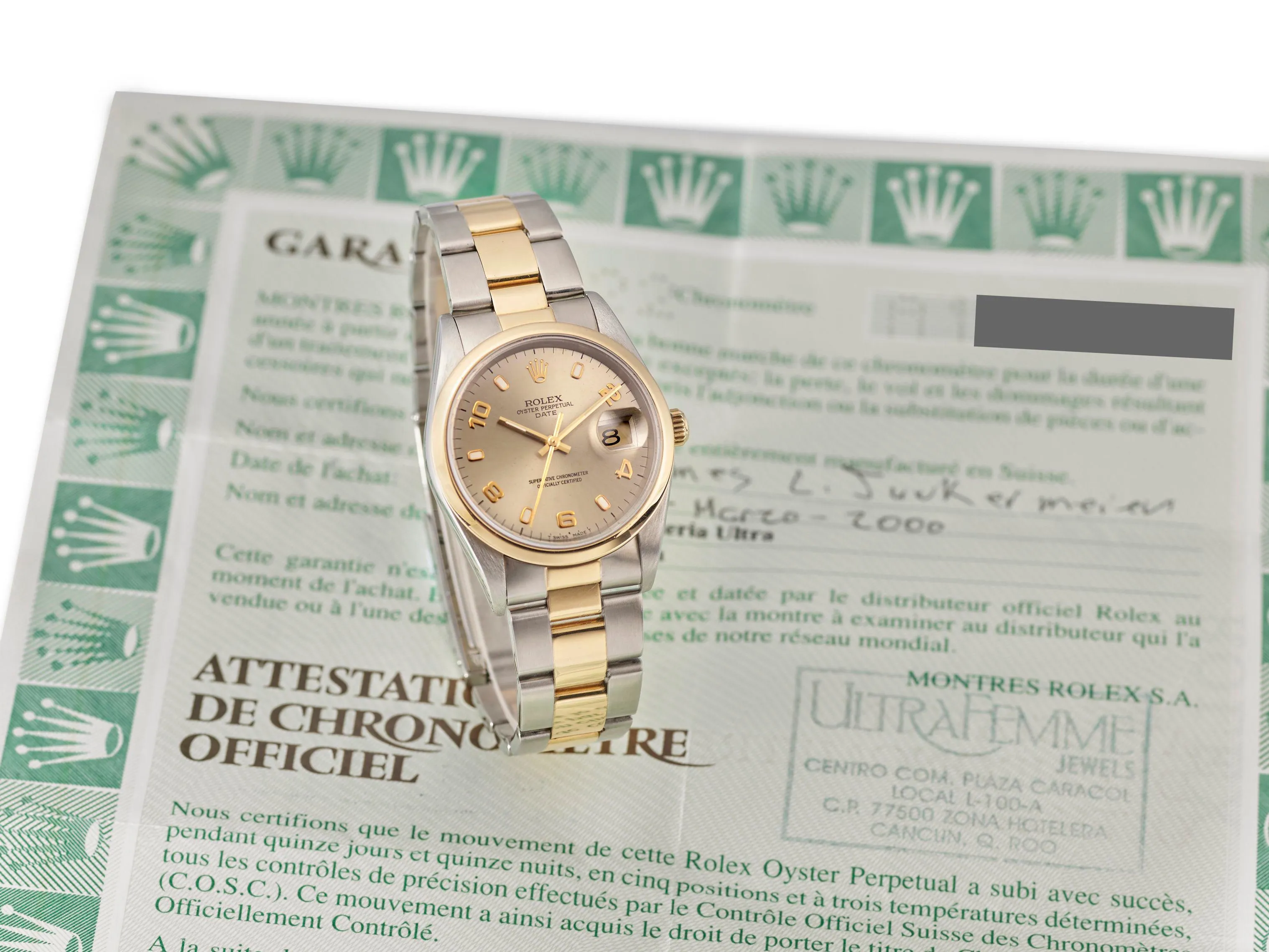 Rolex Oyster Perpetual Date 15203 34mm Yellow gold and Stainless steel Gray 1