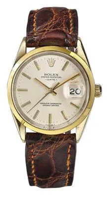 Rolex Oyster Perpetual Date 15505 34mm Yellow gold Silver