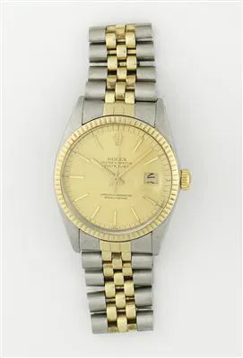 Rolex Datejust 36 16013 45.5mm Yellow gold and stainless steel Champagne