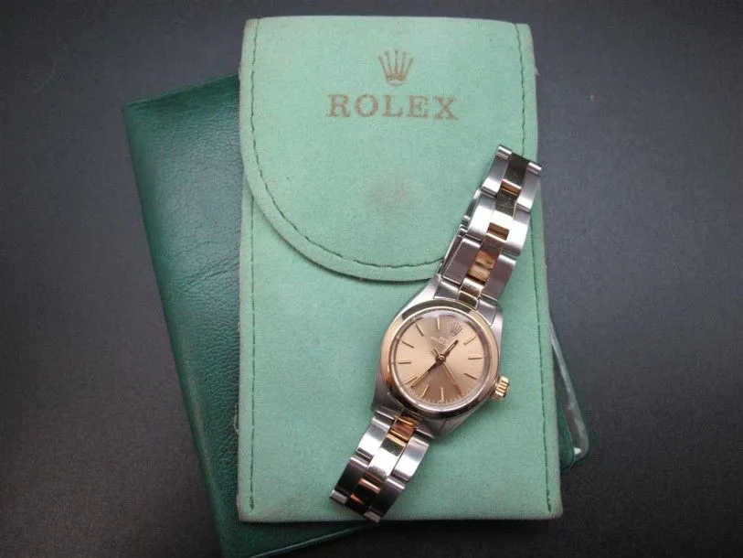 Rolex Oyster Perpetual 26 6718 26mm Yellow gold and stainless steel Champagne